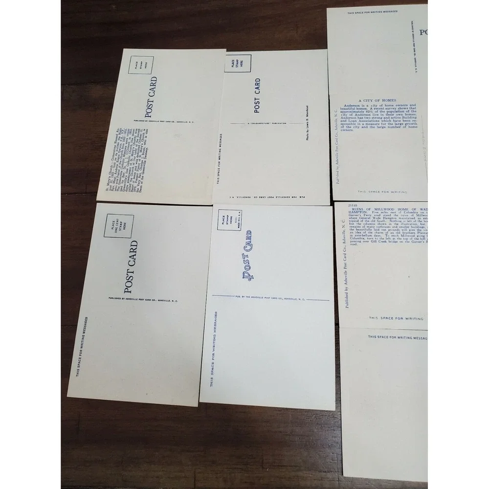 LOT 20 Vintage Linen Postcards - South Carolina‎ - Unused Unposted